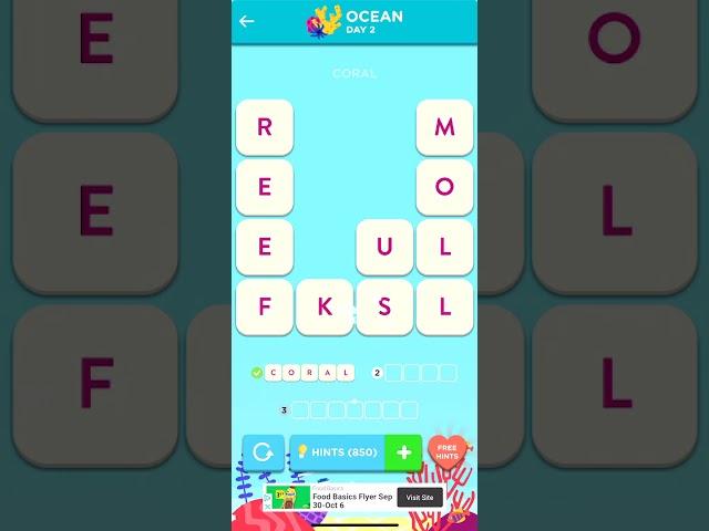 Wordbrain 2 Ocean Event Day 2 [October 1 2021] | Cheats for Wordbrain 2