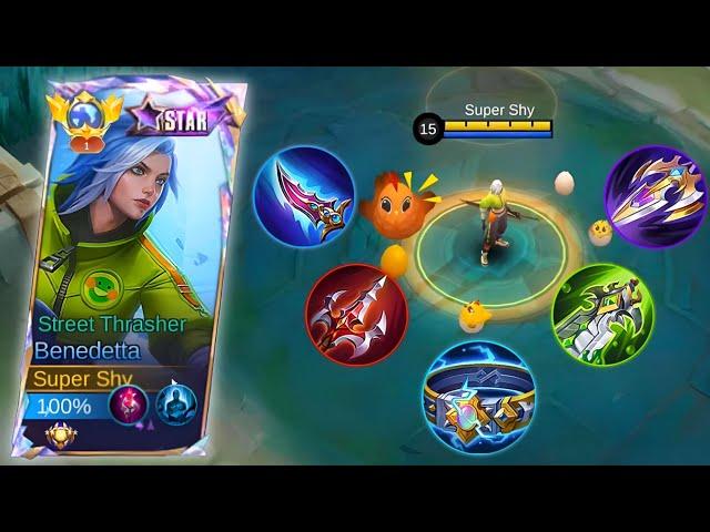 BENEDETTA UNLIMITED TRUE DAMAGE BUILD IN EXP LANE 2024!!  ( pls try ) | MOBILE LEGENDS