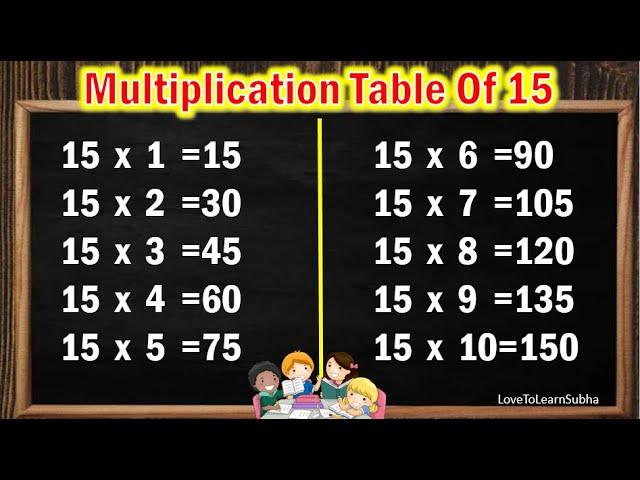 Table of 15|Learn Multiplication Table of 15|15 Table/Maths Tables/Multiplication Tables/Maths Table