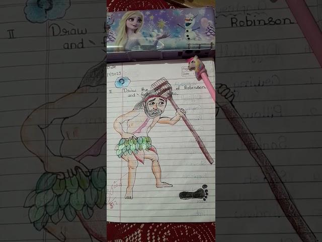 Draw the picture of Robinson Crusoe llSubscribe for more ll #youtubeshorts #easy