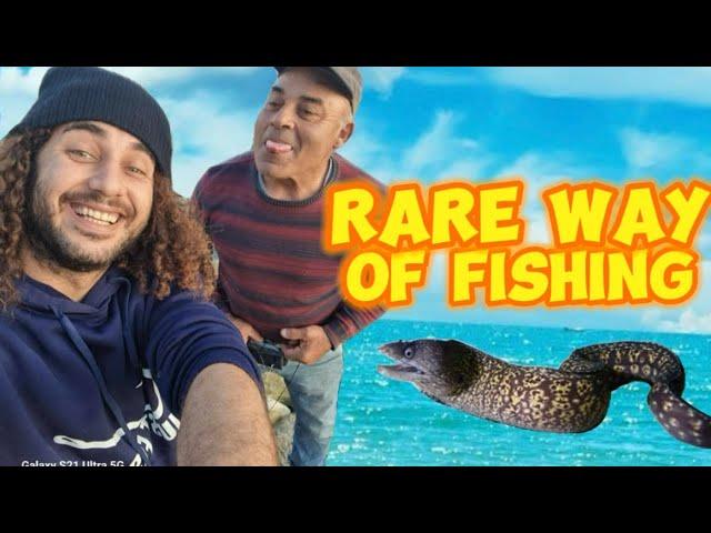 Rare way of fishing for eels