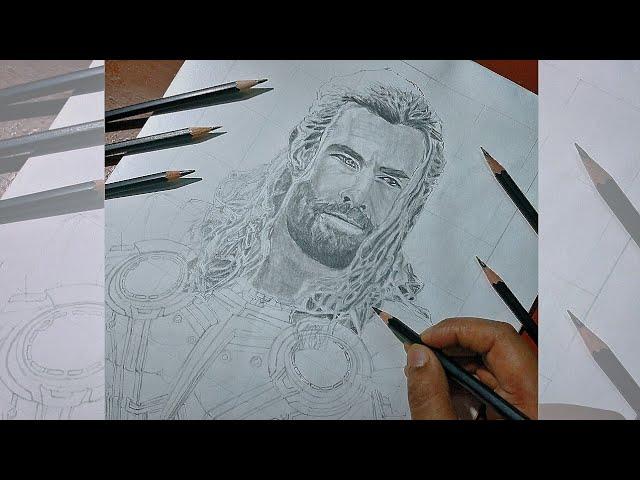 Thor love and thunder sketch step by step | Dinesh Rai Arts