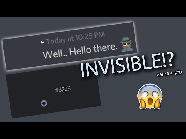 How to become *INVISIBLE* on Discord (Invisible Name + Pfp) [UPDATED 2020]