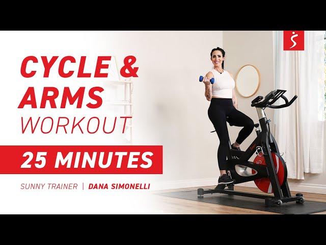 Cycle & Arms Workout - Cycle Bike Cardio + Dumbbells | 25 Minutes