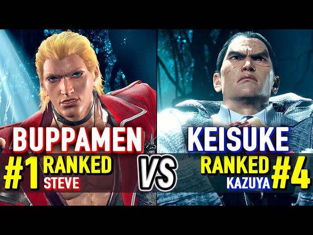 T8  BUPPAMEN (#1 Ranked Steve) vs KEISUKE (#4 Ranked Kazuya)  Tekken 8 High Level Gameplay