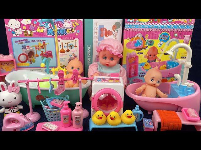 8 Minutes Satisfying with Unboxing Pink Laundry Set Shower Game Review Toys | ASMR