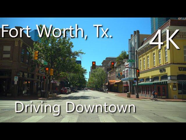 Fort Worth, Texas - 4K HDR - Relaxing Ride, Driving Downtown