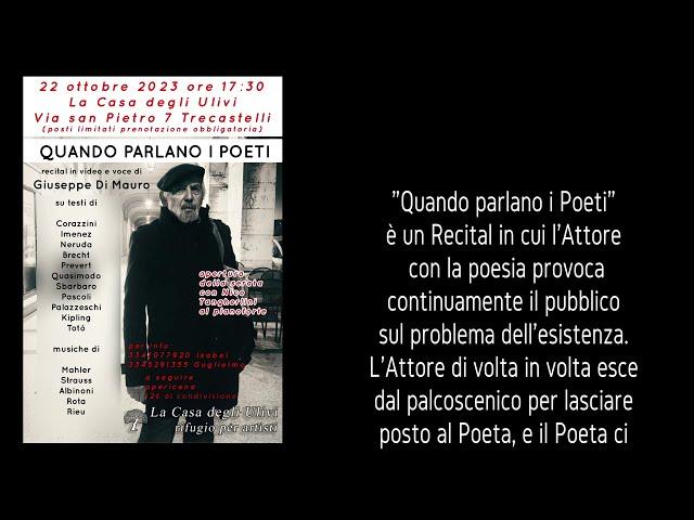 QUANDO PARLANO I POETI di Giuseppe Di Mauro