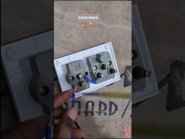 16 Amp Switch socket connection | Power board connection  #trending #tech #electric @kbslighting