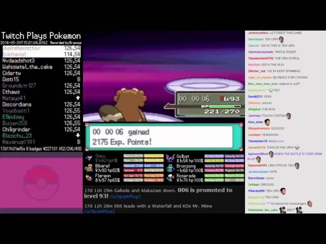 Twitch Plays Pokémon (Platinum) - Final Battle Vs. E4 & Cynthia