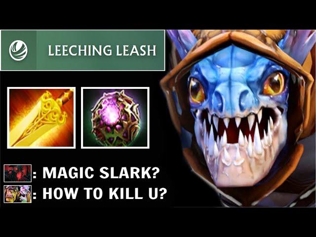 LEECHING LEASH Magic Slark is Secretly OP! Crazy Radiance OC Build Can't Kill 0 Deaths WTF Dota 2