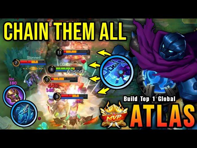 100% CAN'T RUN!! Atlas Chain All His Enemies!! - Build Top 1 Global Atlas ~ MLBB