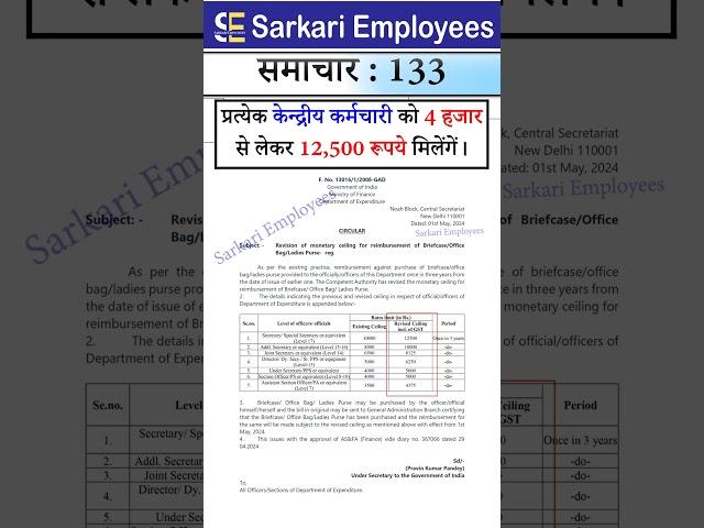 Sarkari Employee News 133 - Governmennt Employees