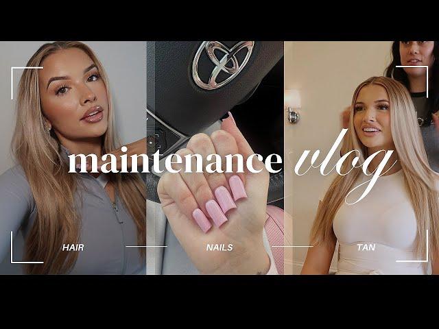 maintenance vlog 2024  hair + nails + eyebrows + tanning routine & more!