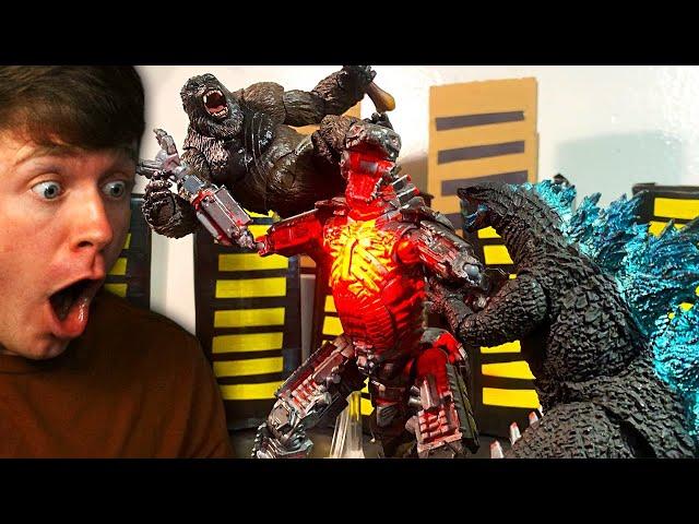 GODZILLA and KONG vs MECHA GODZILLA the STOP MOTION REMAKE!