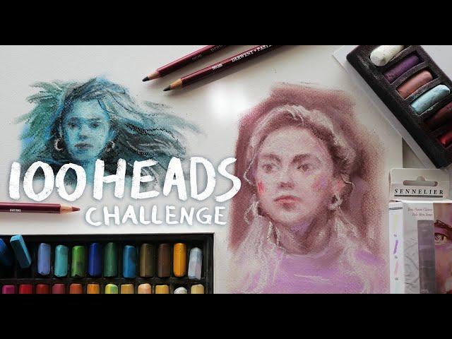 trying soft pastels for the first time  Sennelier portrait set, Mungyo review  100 Heads Challenge