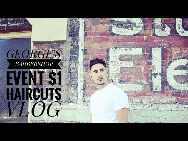 Vlog George's Barbershop grand reopening $1 haircuts see my Undercut