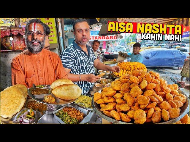 North Dilli चटोरी नाश्ता  SECRET Delhi Street Food Chole Bhature, Bedmi Poori, Samose, Satvik Thali