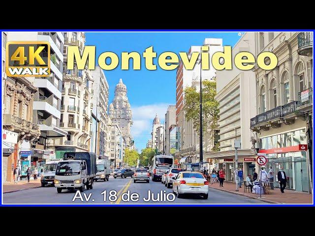 【4K】WALK 18 de Julio MONTEVIDEO Uruguay 4k video Travel vlog