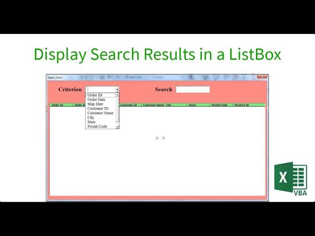 VBA - User Form: Search as you Type using TextBox and ListBox | Search by criteria