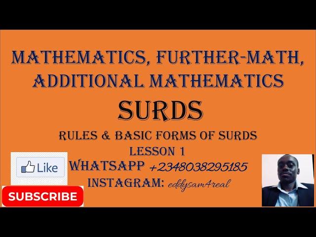 Surds: Introduction, Rules and Basic Forms of Surds // Lesson 1