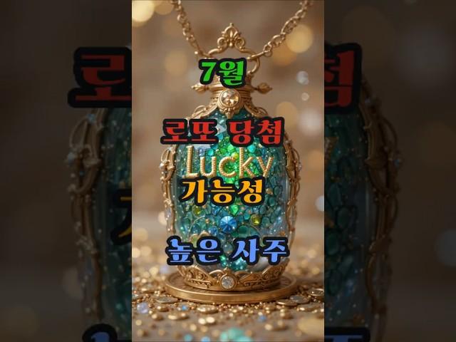 7월 로또 당첨 가능성 높은 사주! #사주 #행운 #로또 #운세 #2025년 #재물운 #일간 #사주팔자 #연애운 #신년운세 #띠