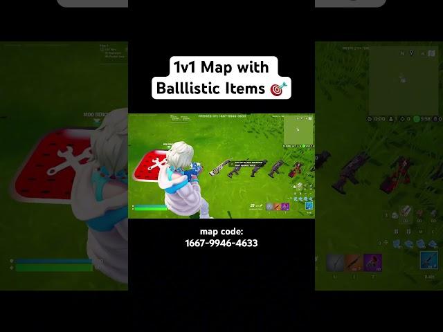 1v1 Map with Ballistic Items Map Code  #fortnite #fortnitecreativemap