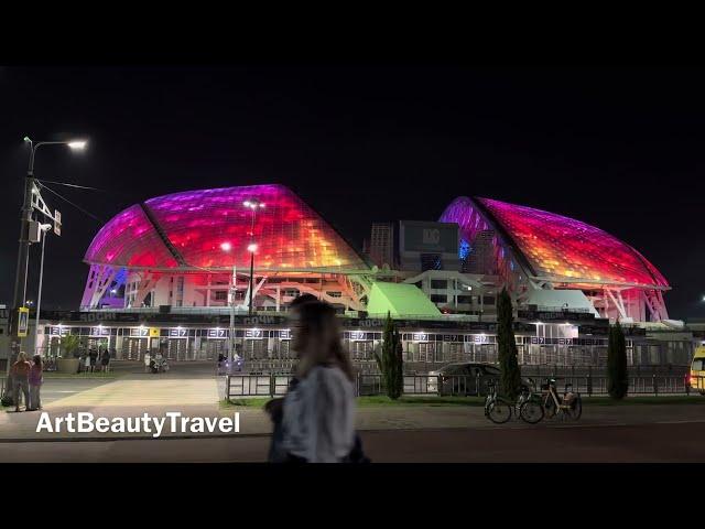 Olympic Stadium Fisht Sochi at Night Стадион Фишт в Сочи ночью