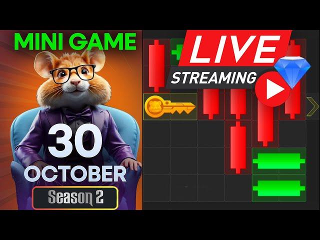 30 October Hamster Kombat Mini game Puzzle Today (Solved) Live | #livestream #hamstercombat