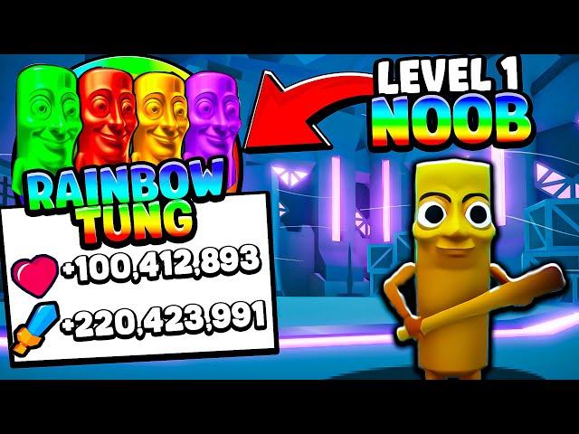 Starting Over As A NOOB With RAINBOW TUNG TUNG SAHUR in Brainrot Evolution!