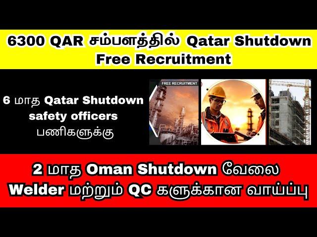 6300 QAR  சம்பளத்தில் Qatar Shutdown | Free Recruitment | Gulf Insights