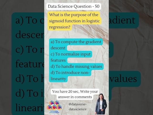 Data Science and Machine Learning quiz - 50 #machinelearning #datascience #artificialintelligence