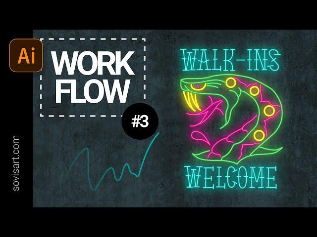 Ep-3 Daily workflow design neon signs in Adobe Illustrator