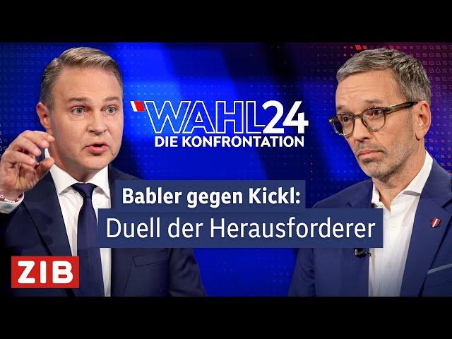 Highlights aus dem TV-Duell zwischen Kickl (FPÖ) und Babler (SPÖ) | 21.09.2024