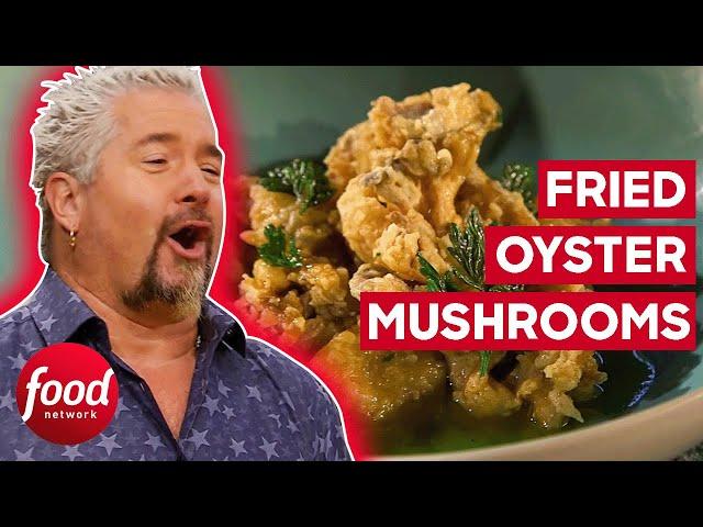 Guy Fieri Finds CRISPY Heaven In These Fried Oyster Mushrooms! | Guy's Grocery Games