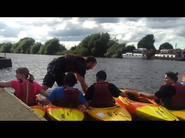 Josh, Joe and Kathryn in the water, closely followed by Sian... again!