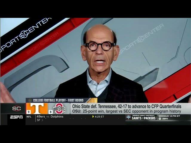 GET UP | Paul Finebaum reacts to Ohio State romps over Tennessee 42-17, advances CFP quarterfinals