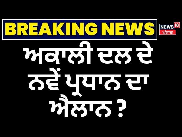 Live | Akali Dal ਦੇ ਨਵੇਂ ਪ੍ਰਧਾਨ ਦਾ ਐਲਾਨ! | Breaking News |Sukhbir Singh Badal Resign |News18 Punjab