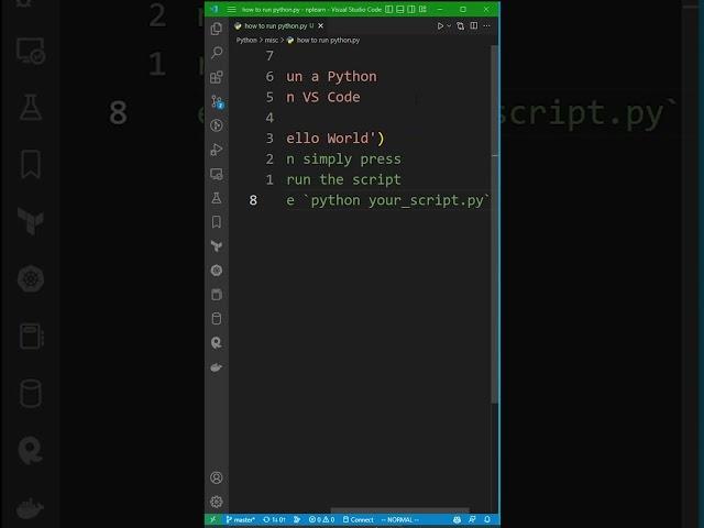 How to run a Python script in VS Code