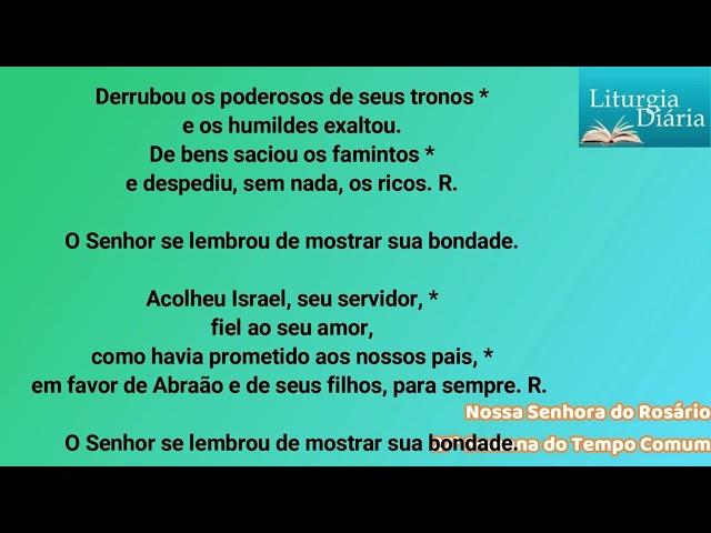 Liturgia Dária de 7 de outubro de 2024. 27ª Semana  do Tempo Comum.  Nossa Senhora do Rosário