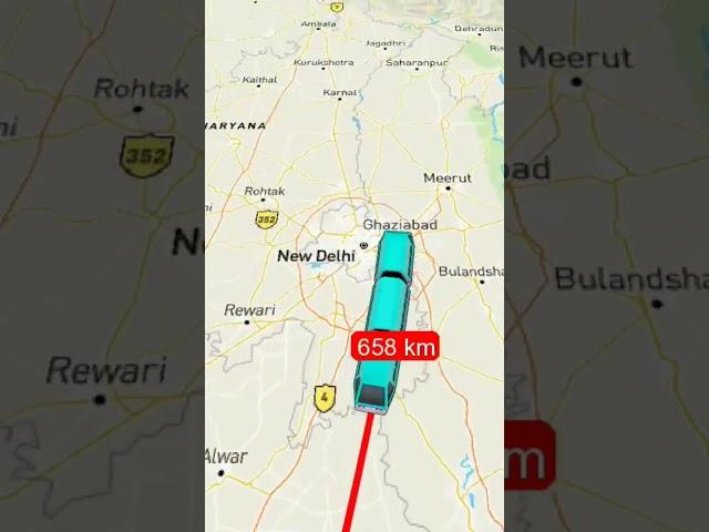 INDORE to SHIMLA route #train #map #short #city #newdelhi #shorts