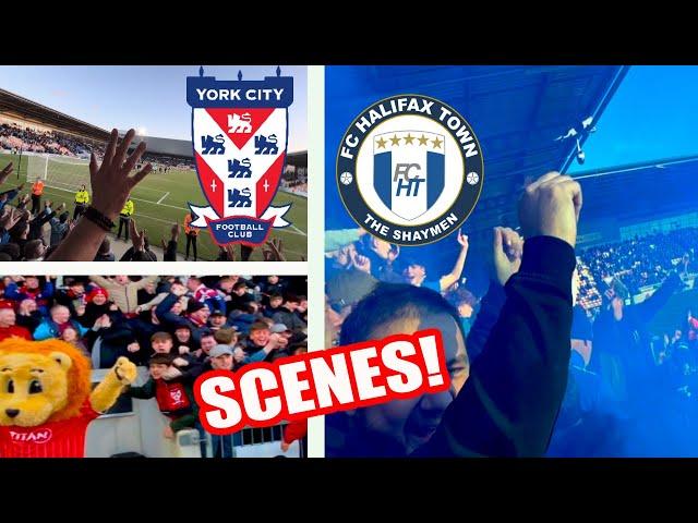 PYROS AND LIMBS IN FIERCE YORKSHIRE DERBY! York City Vs Halifax Town Vlog