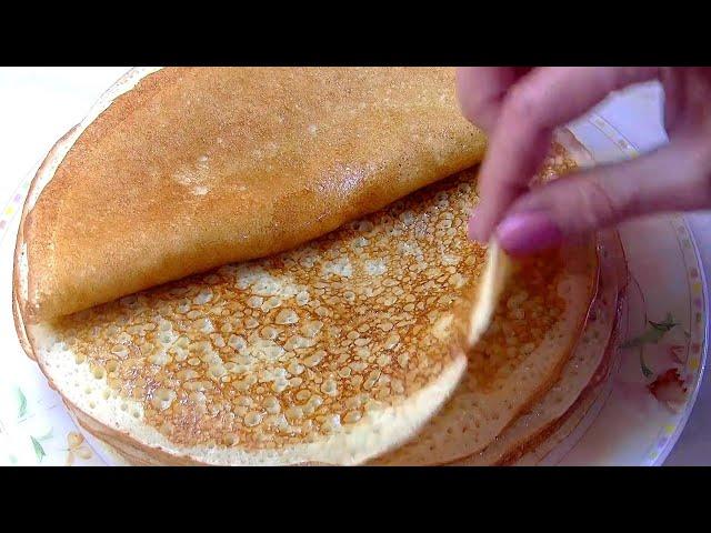 Ажурные, пористые блинчики на кефире/Openwork and juicy pancakes