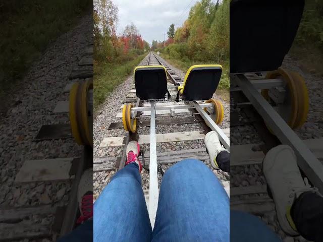 Fall rail bike ride in the Adirondacks