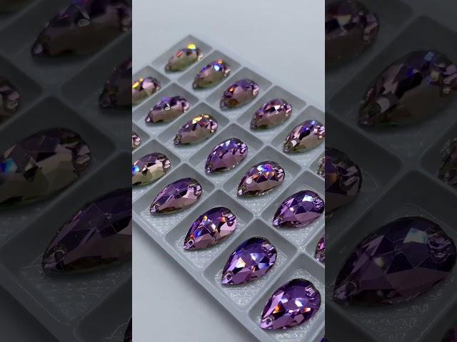 Стразы пришивные (камни) слеза, капля Teardrop 10.5*18mm Vitral light 12 шт.