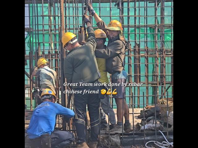 Hong Kong rebars Chinese friends working together. #construction #work #shortvideos