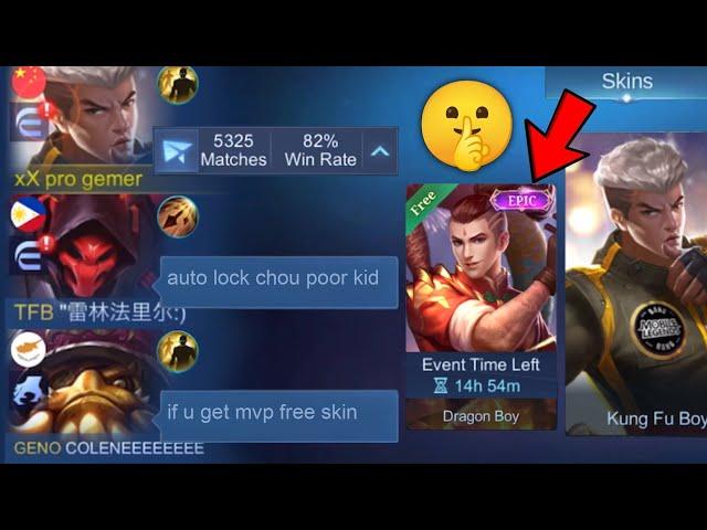 CHOU "NO SKIN" PRANK IN RANKED (my team reaction is )  - Mobile Legends