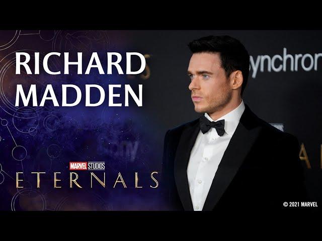 Richard Madden on Practicing His Laser Vision | Marvel Studios' Eternals Red Carpet