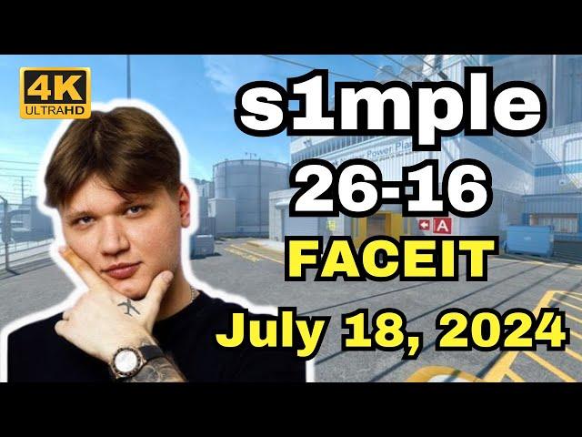 【4K】s1mple(26-16) (nuke) | FACEIT Ranked | July 18, 2024 #cs2 #pov