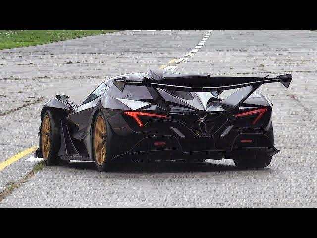 Apollo Intensa Emozione Accelerating on an Airstrip: EPIC V12 Sound & Crackles!